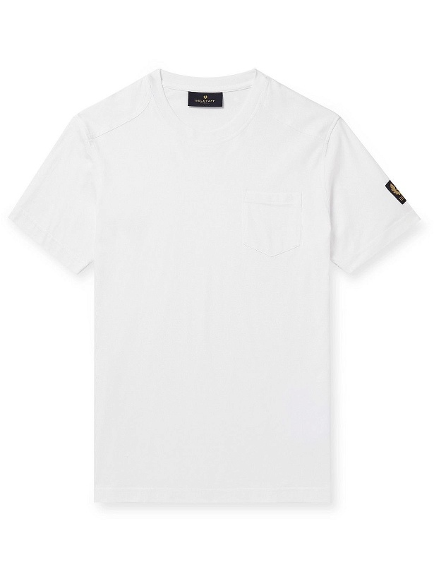 Photo: Belstaff - Thom Logo-Appliquéd Cotton-Jersey T-Shirt - White