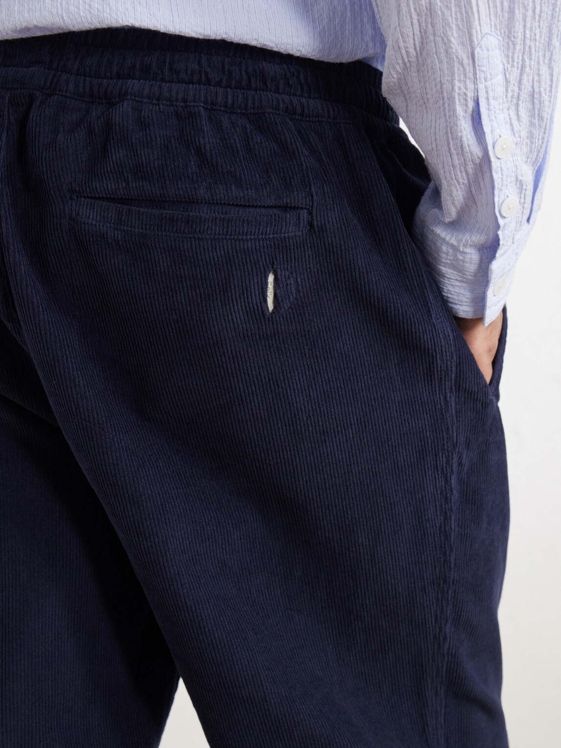 Folk - Drawcord Assembly Straight-Leg Brushed Cotton Trousers - Blue