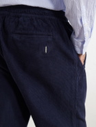 Folk - Drawcord Assembly Straight-Leg Brushed Cotton Trousers - Blue
