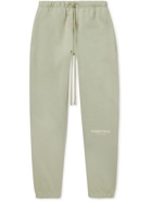 FEAR OF GOD ESSENTIALS - Slim-Fit Tapered Logo-Flocked Cotton-Blend Jersey Sweatpants - Green