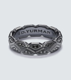 David Yurman Hex titanium ring with diamonds