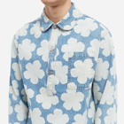 Kenzo Men's Floral Repeat Denim Overshirt in Sky Blue