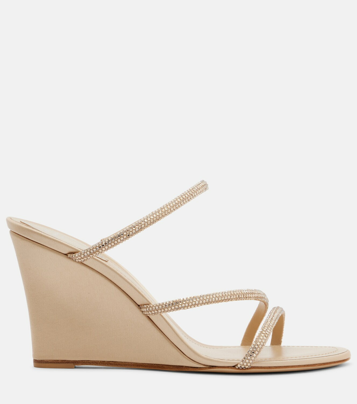 Rene Caovilla Crystal-embellished satin wedges