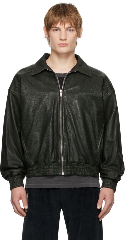 Photo: Enfants Riches Déprimés Green Painter's Wives Library Leather Jacket