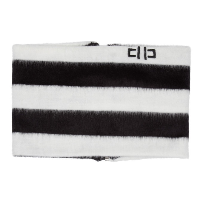 Photo: D by D Black and White Striped Zip-Up Neck Warmer