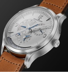Jaeger-LeCoultre - Master Control Geographic Automatic 40mm Stainless Steel and Leather Watch, Ref. No. 4128420 - Silver