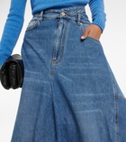 Loewe Asymmetric denim midi skirt