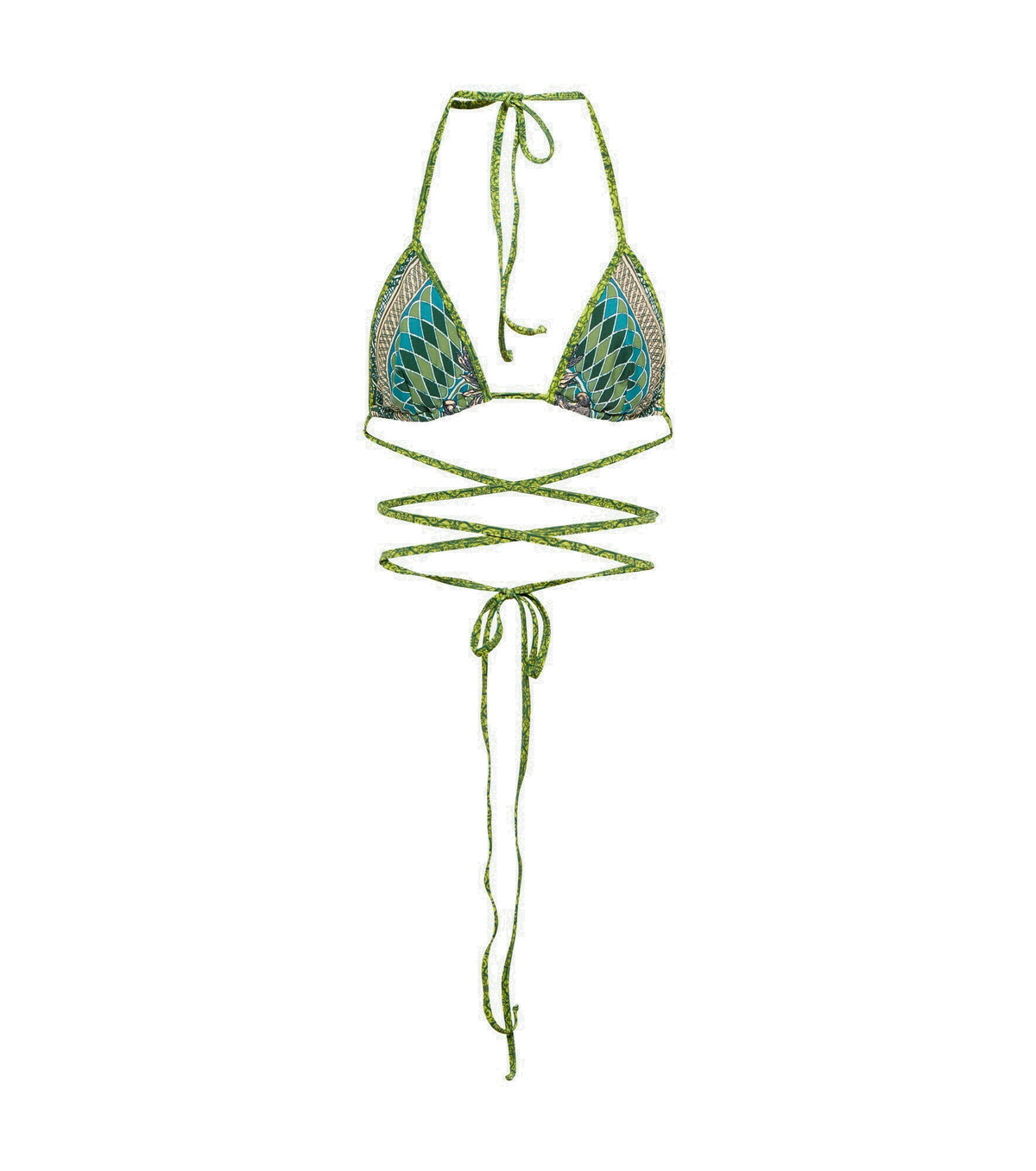 Jean Paul Gaultier - Printed wrap-tie bikini top Jean Paul