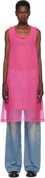Comme des Garçons Homme Plus Black & Pink Bright Jersey & Nylon Tulle Tank Top