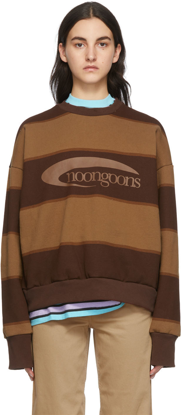 Noon Goons Brown Big Stripe Icon Sweatshirt Noon Goons