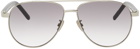 Kenzo Silver & Black Steel Aviator Sunglasses