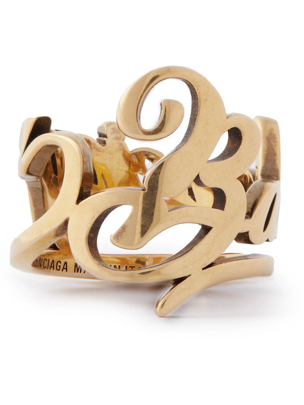 Photo: Balenciaga - Typo Gold-Tone Ring - Gold