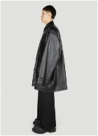 Balenciaga - Leather Parka Coat in Black