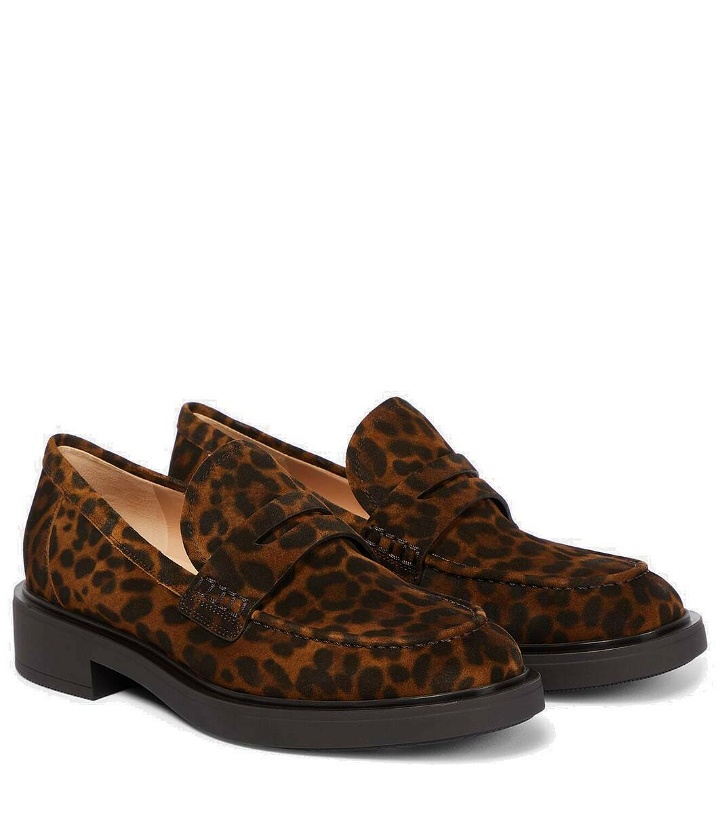 Photo: Gianvito Rossi Harris leopard-print suede loafers
