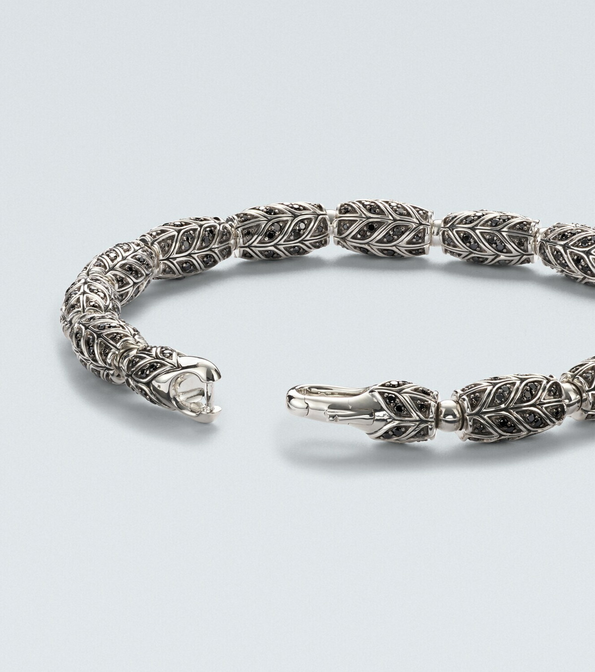 David Yurman Chevron sterling silver bracelet with diamonds