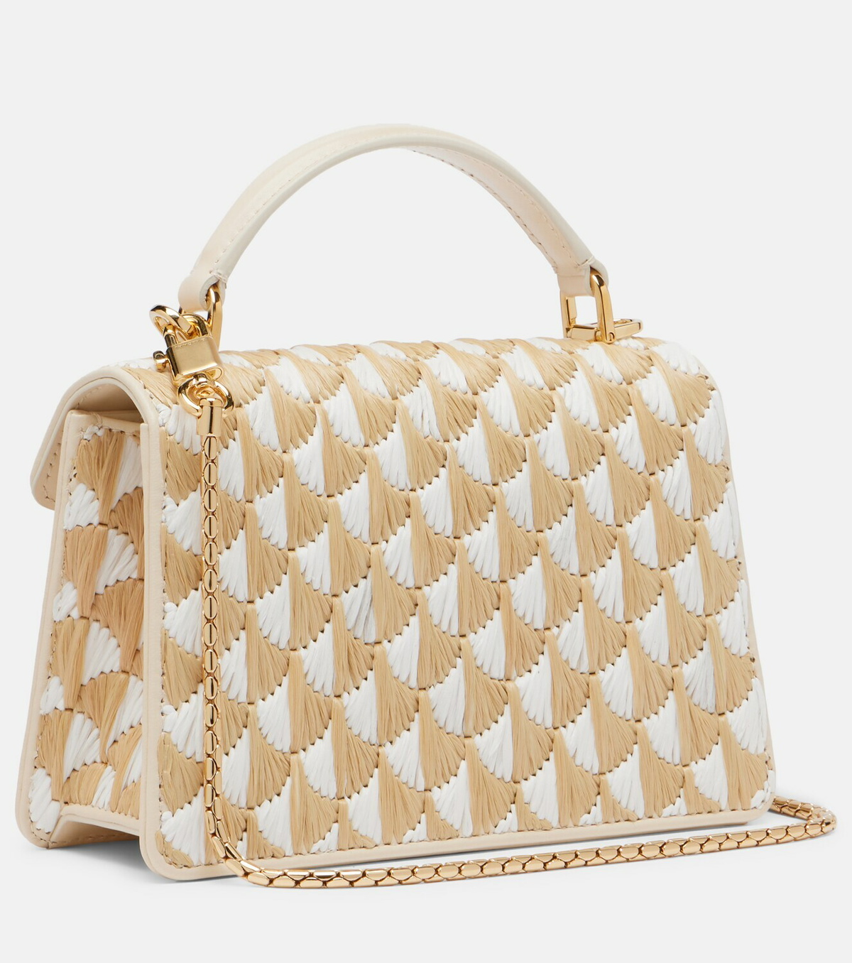 Bvlgari Serpenti Forever Mini raffia top-handle bag