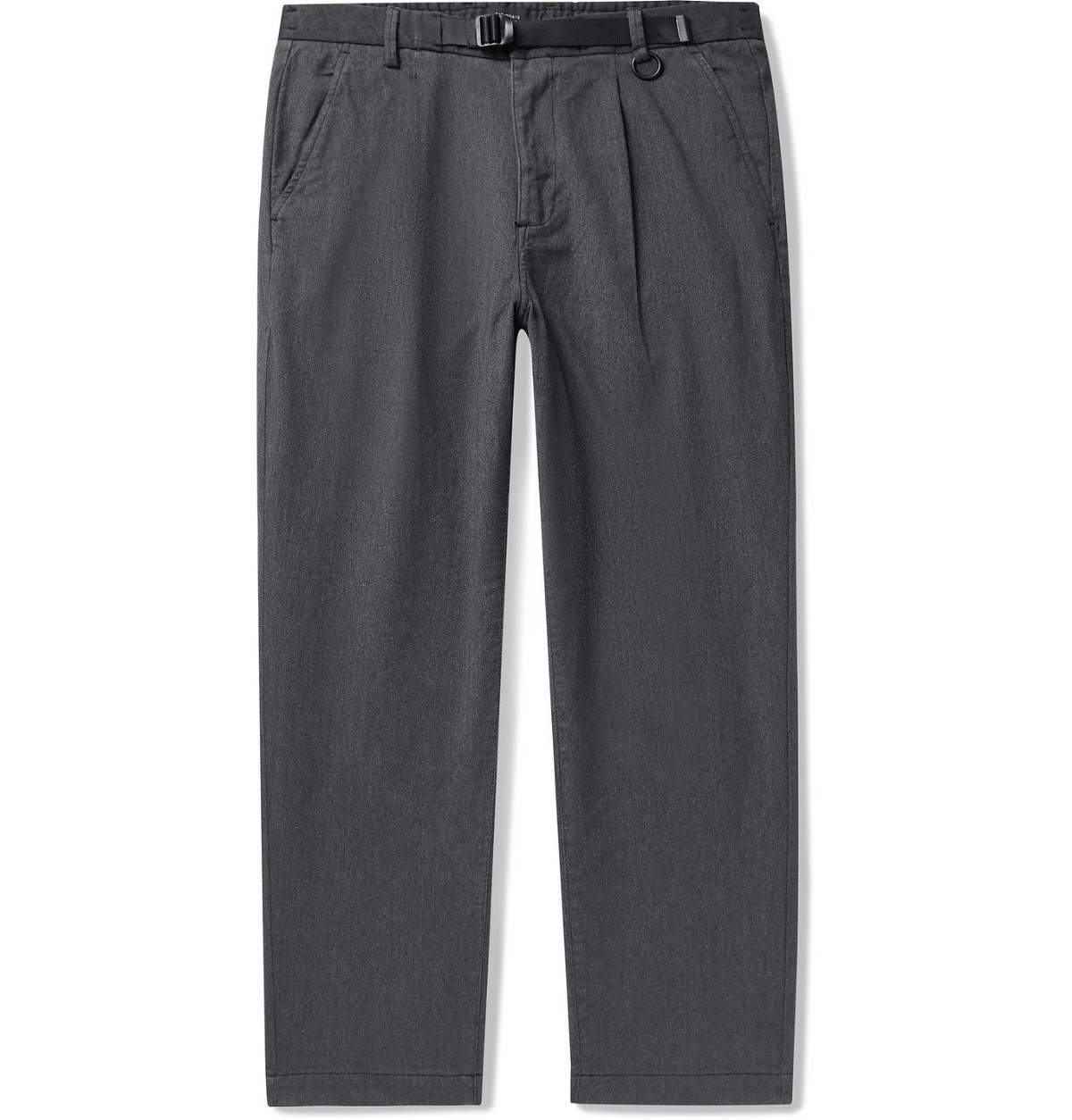 Photo: Saturdays NYC - Dean Belted Pleated Cotton-Blend Twill Trousers - Gray