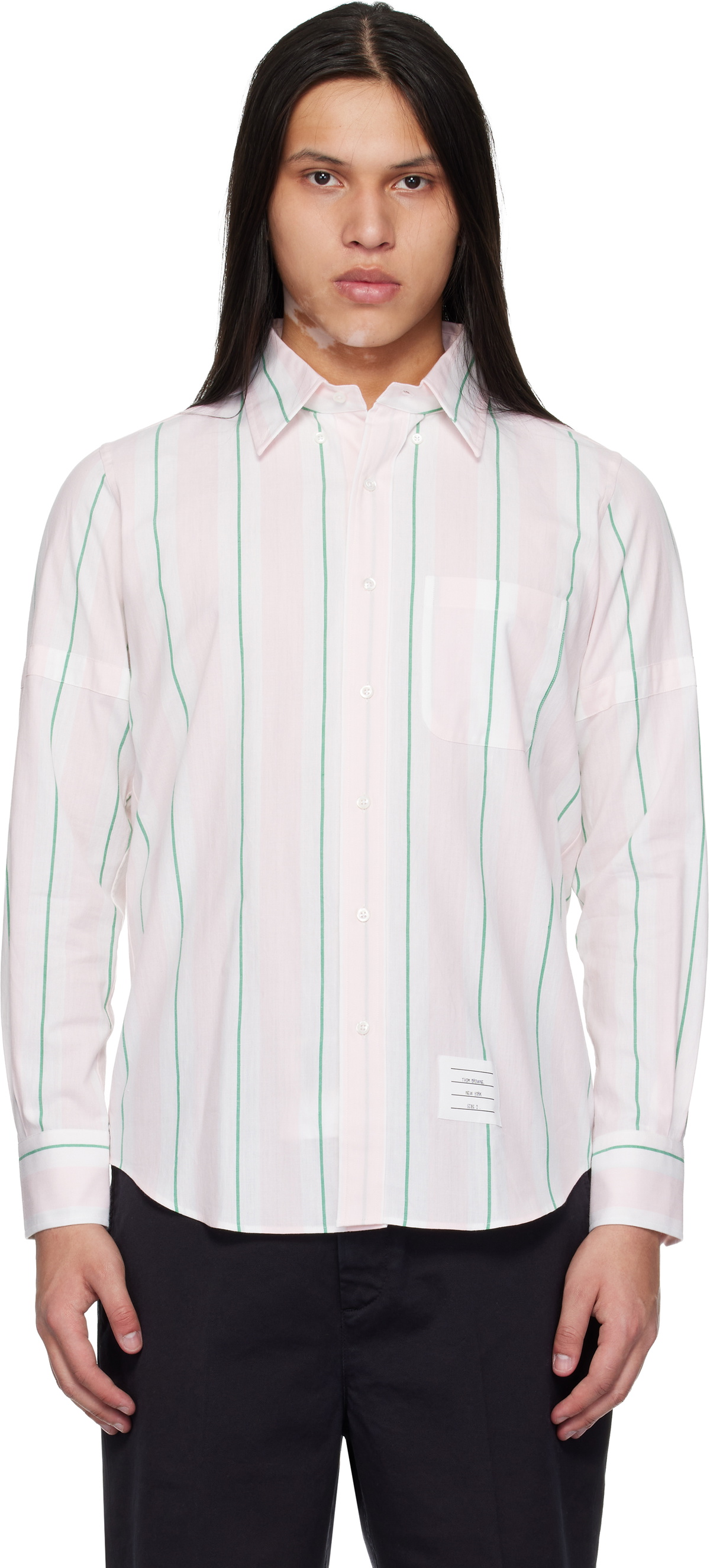 THOM BROWNE Cotton Headband & Wrist Cuff Set Ivory White Knit Stripe *READ Thom Browne Cotton Shirt With Sleeve Bands | Sendegaro BE main image 2
