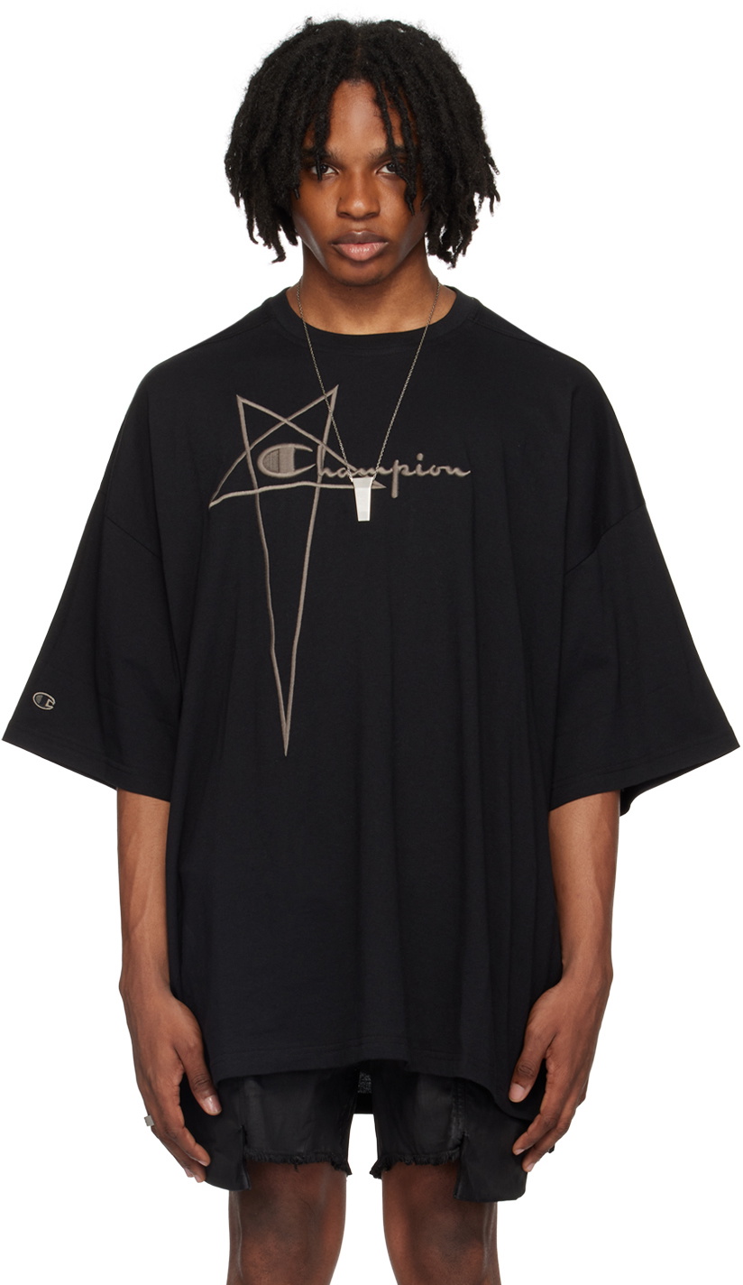 Rick Owens Black Champion Edition Tommy T-Shirt Rick Owens