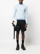 Saul Nash Blue Intarsia-Knit Top