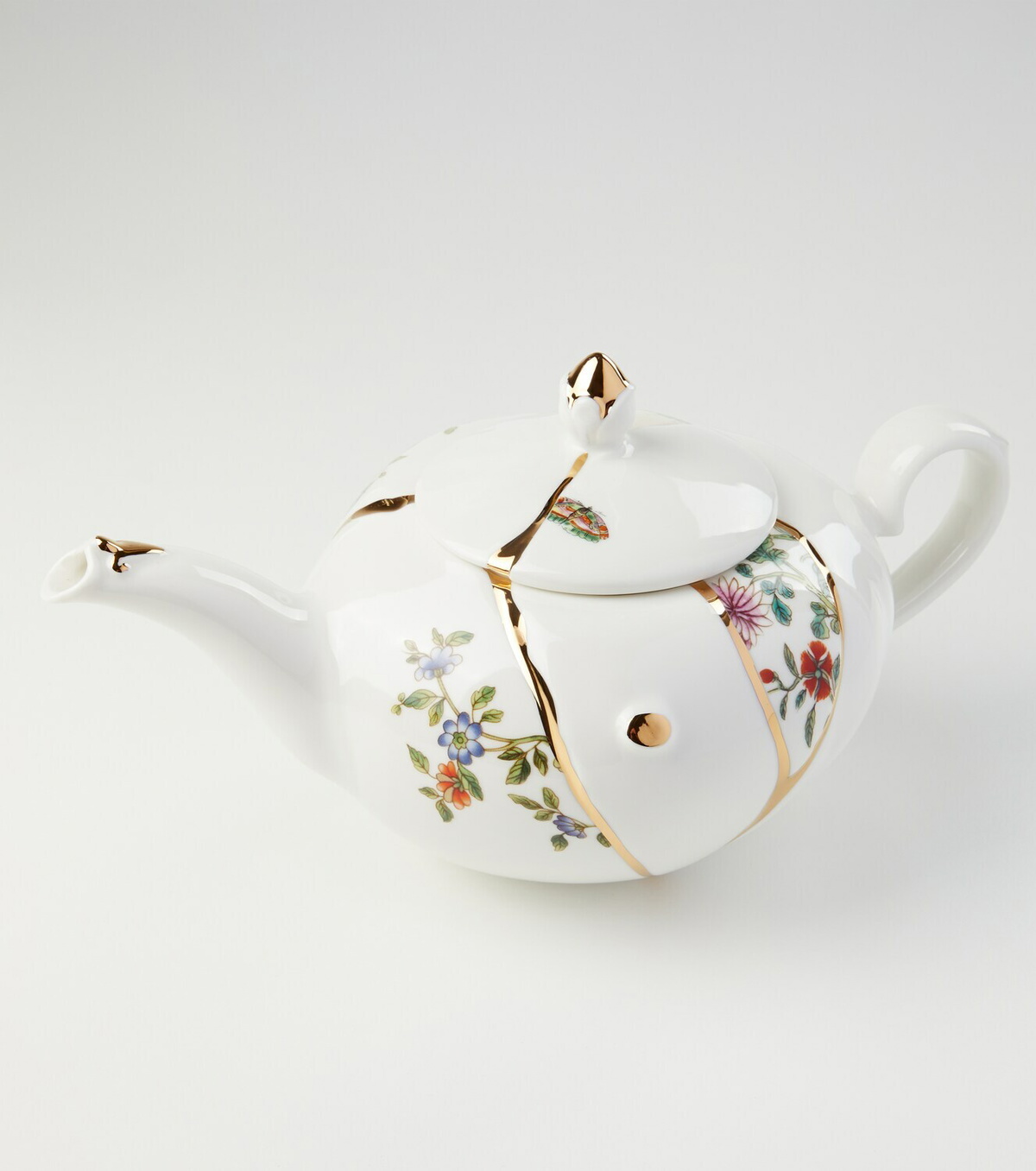 Seletti Kintsugi gold-plated porcelain teapot by Marcantonio Raimondi Malerba