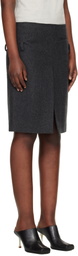 Commission Gray Low Waist Suit Midi Skirt