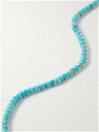 Mikia - Silver Turquoise Beaded Bracelet - Blue
