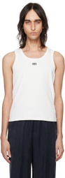 Kijun White Embroidered Tank Top