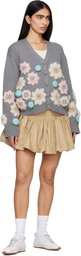 GANNI Beige Cotton Miniskirt