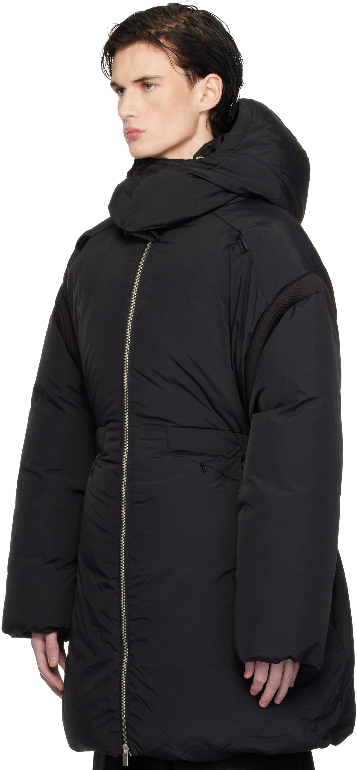 HELIOT EMIL Black Fortress Down Jacket Heliot Emil