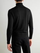 Canali - Cashmere, Wool and Silk-Blend Rollneck Sweater - Black