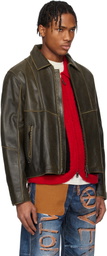 Andersson Bell SSENSE Exclusive Brown Dreszen Zip-Up Leather Jacket