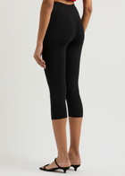 Aexae Technical Cropped Knitted Leggings Black