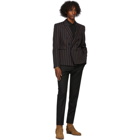 Saint Laurent Navy Wool Striped Blazer