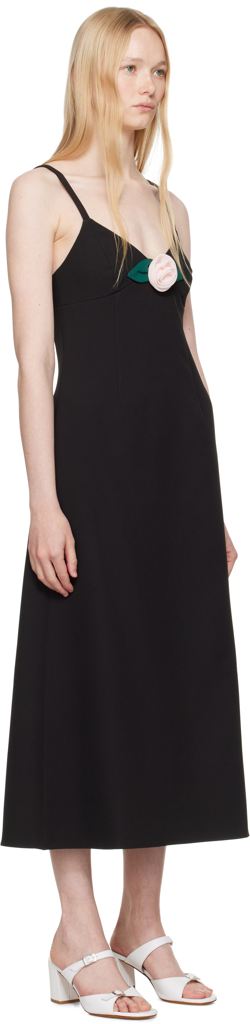 Sandy Liang Black Pilton Midi Dress