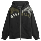 Maharishi Men's Kirin Embroidered Zip Hoodie in Black