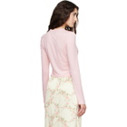 Simone Rocha Pink Bow Tail Easy Long Sleeve T-shirt