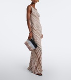 Missoni Zigzag leather-trimmed lamé pouch