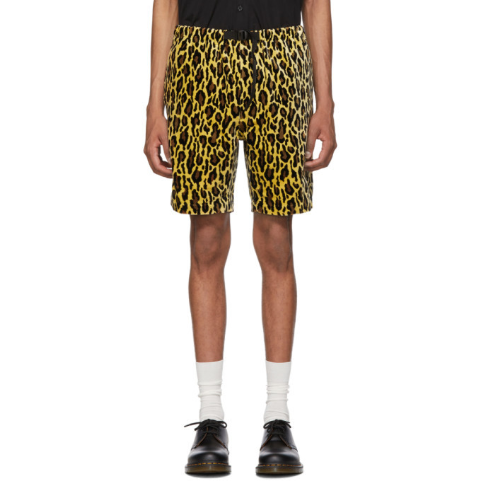 Wacko Maria Yellow Velvet Leopard Shorts Wacko Maria