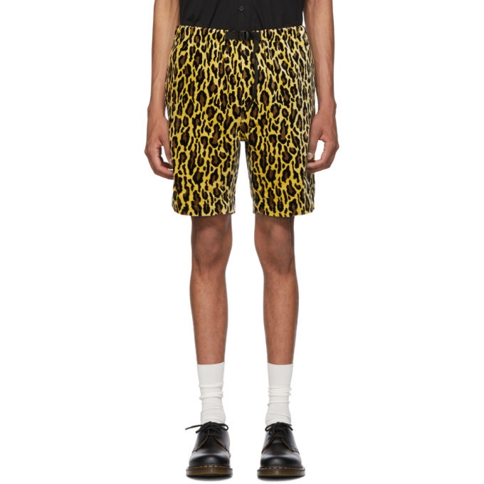 Photo: Wacko Maria Yellow Velvet Leopard Shorts