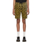 Wacko Maria Yellow Velvet Leopard Shorts