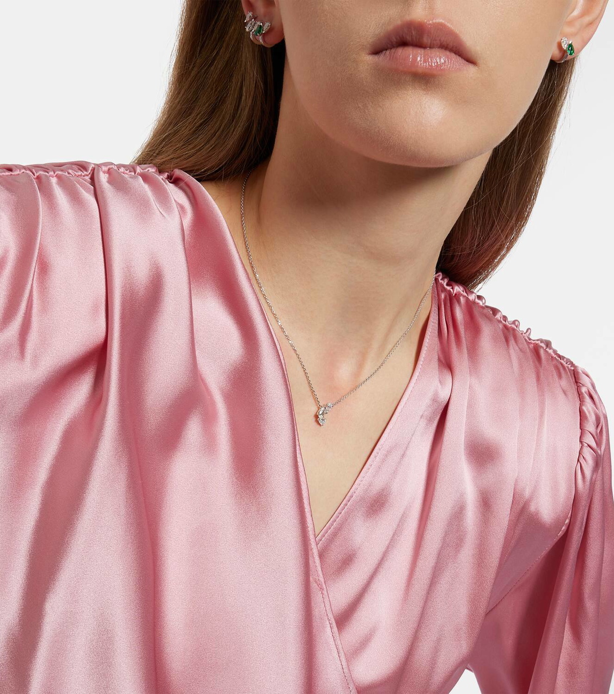 Repossi Serti Sur Vide 18kt white gold pendant necklace with diamonds