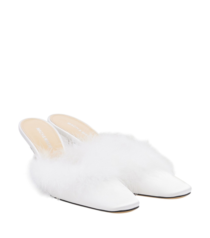 Photo: Mach & Mach Bridal feather-trimmed mules