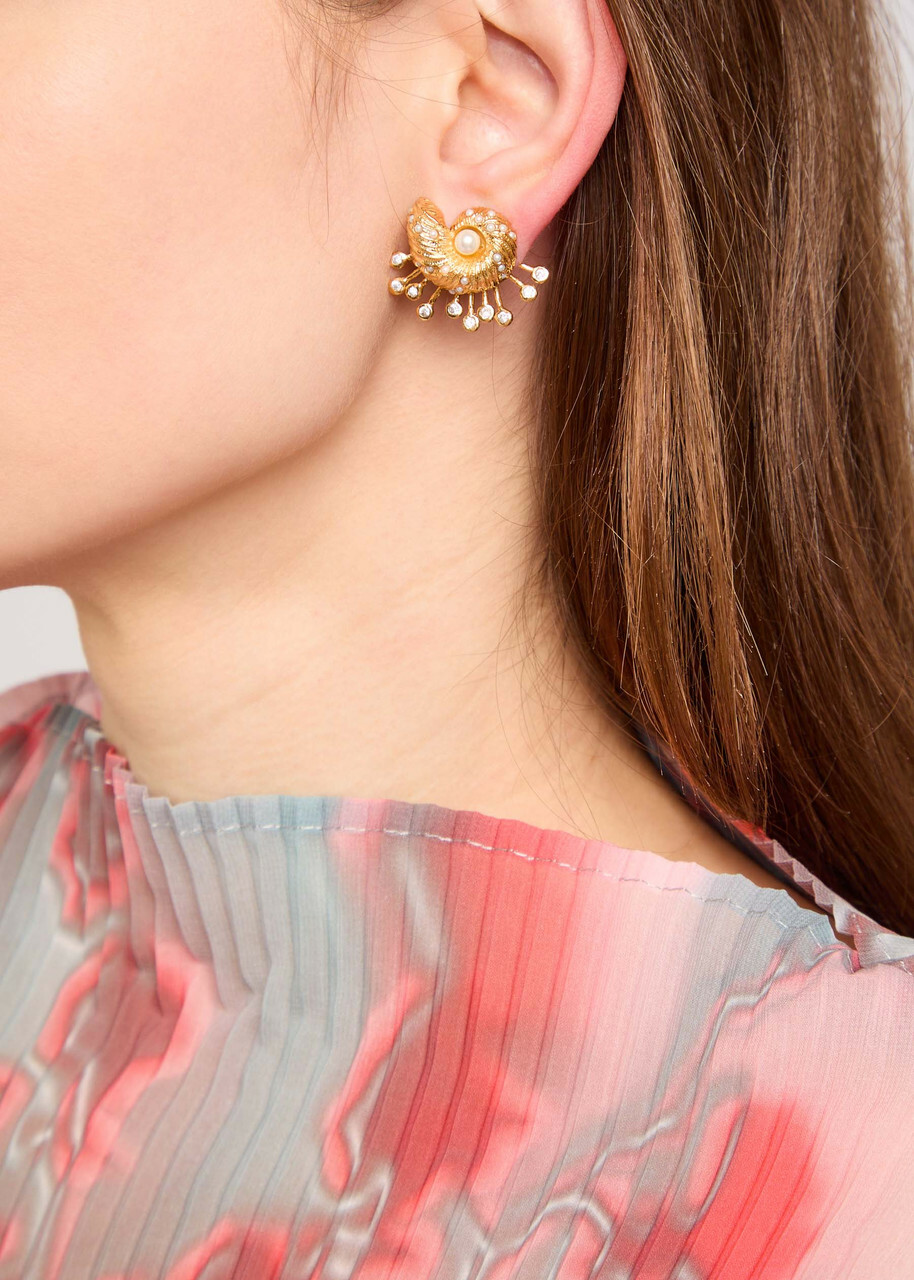 Joanna Laura Constantine Seashell 18kt Gold-plated Stud Earrings - One Size