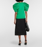 Alexander McQueen Puff-sleeve cotton jersey top