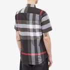 Burberry Men's Short Sleeve Somerton Check Shirt in Charcoal Check