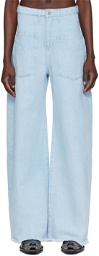 Marques Almeida Blue Raw Edge Jeans