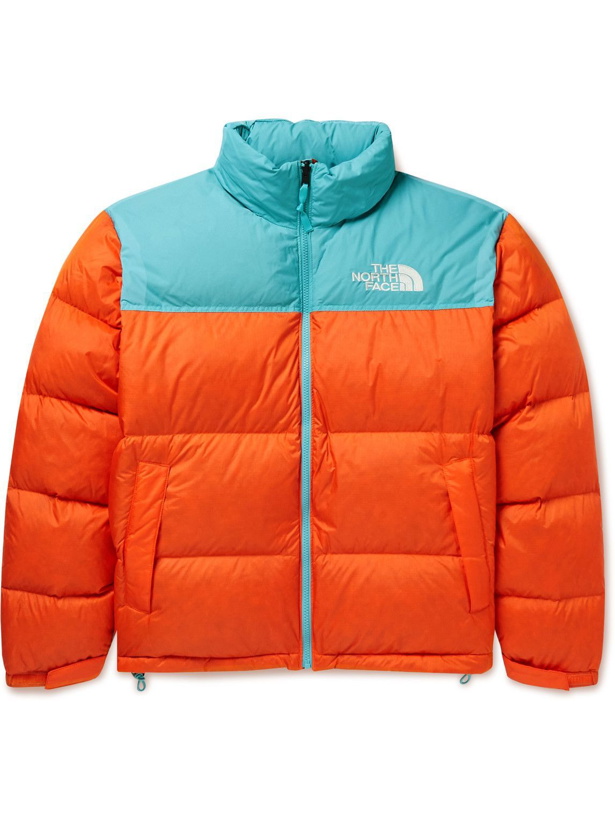 Photo: The North Face - 1996 Retro Nuptse Quilted Two-Tone Ripstop and Shell Down Jacket - Orange