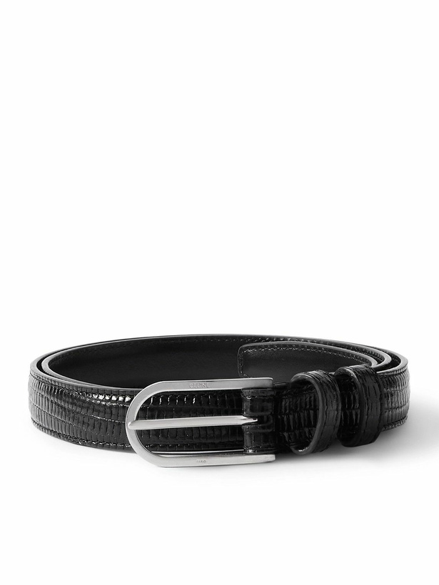 Photo: CELINE - 2cm Lizard-Effect Leather Belt - Black