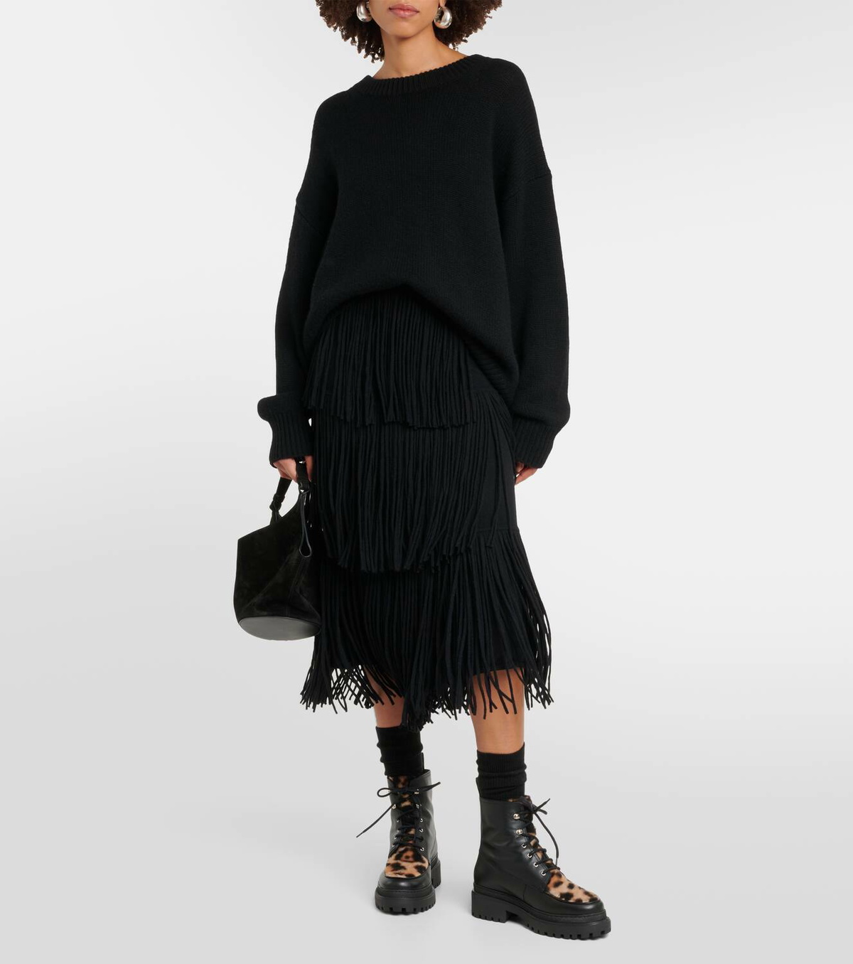 Yves Salomon Wool-lined leather ankle boots